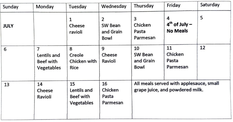 menu